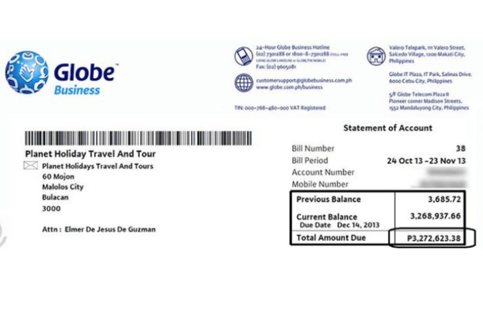 Globe Telecom bill payment