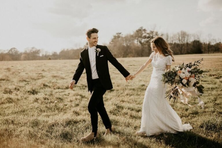 Couple smiling about their dream wedding