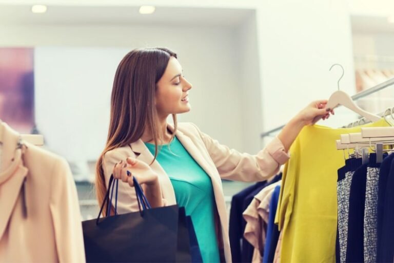 Lady choosing formal wear for special occasions