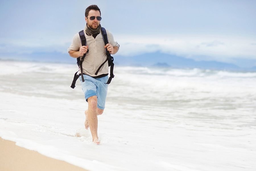 Man enjoying solo travel